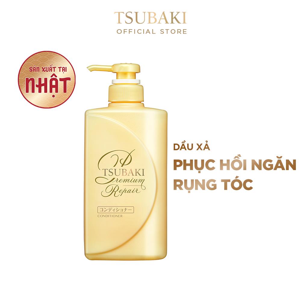 Dầu xả TSUBAKI Premium Repair Conditioner dòng phục hồi tóc hư tổn gãy rụng 490ml