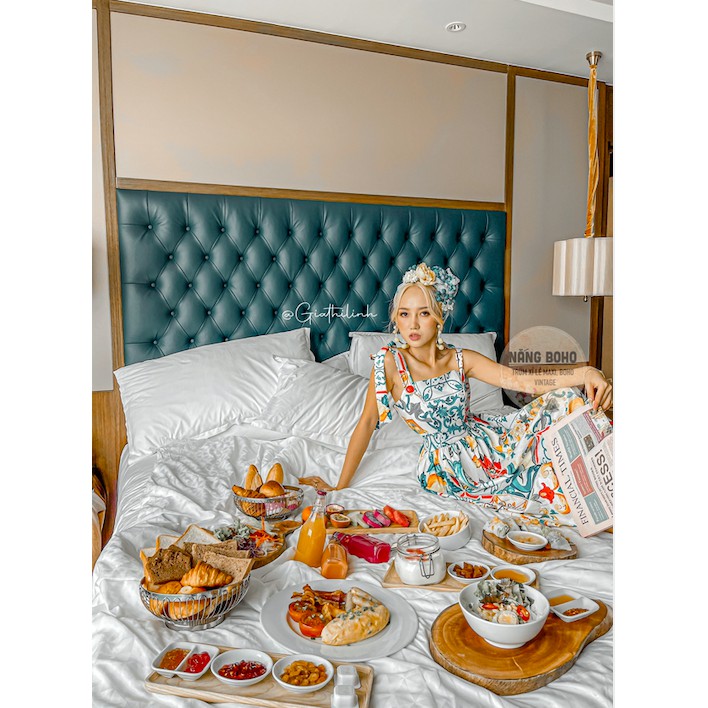 Váy hoạ tiết vintage phong cách tiểu thư | BigBuy360 - bigbuy360.vn