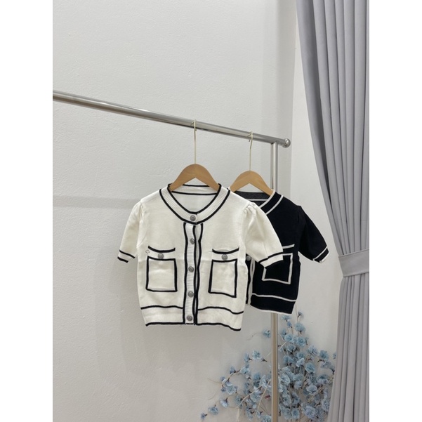 ÁO LEN VIỀN CÚC NGỌC TAY CỘC MS13223