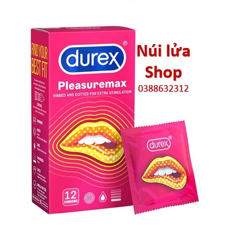 Bao cao su GÂN GAI Liti Durex Pleasuremax - 12 cái