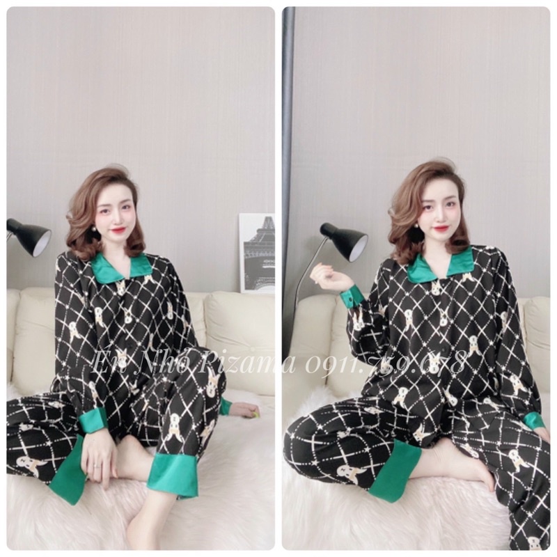 Đồ Bộ Pijama Bigsize Tay Dài Lụa Mai Ngô Cao Cấp 50kg-110kg | BigBuy360 - bigbuy360.vn