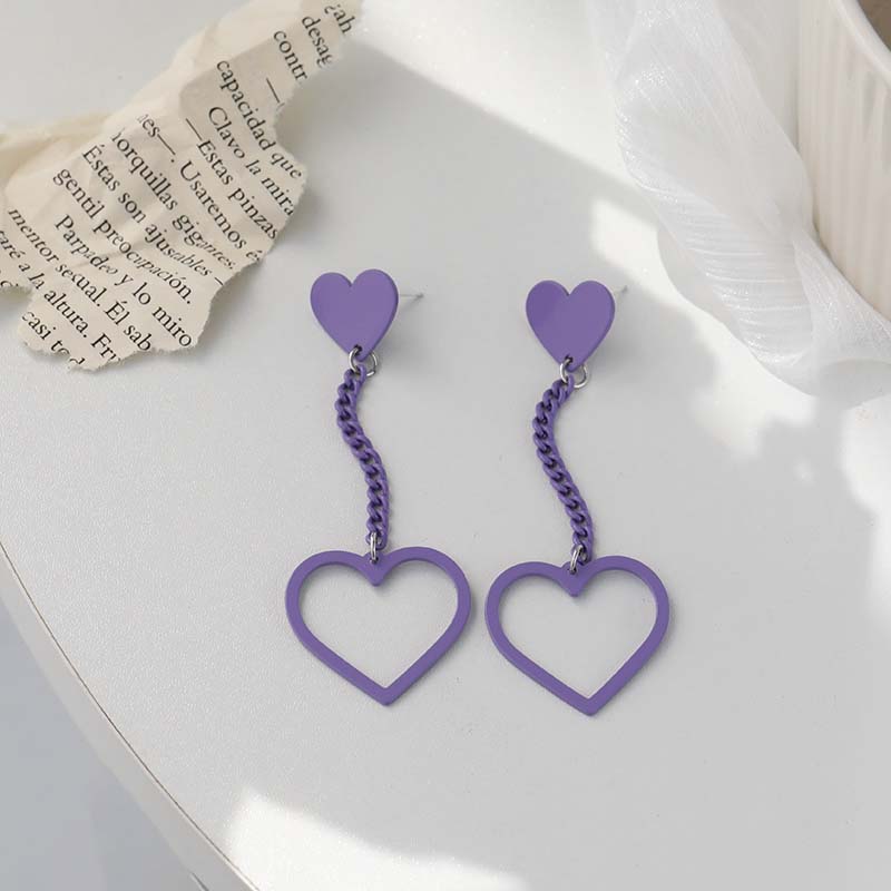 Fashion 2021 Color Heart Earrings For Women