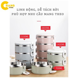 Hộp đựng cơm giữ nhiệt Cặp lồng lúa mạch lõi inox 4 tầng