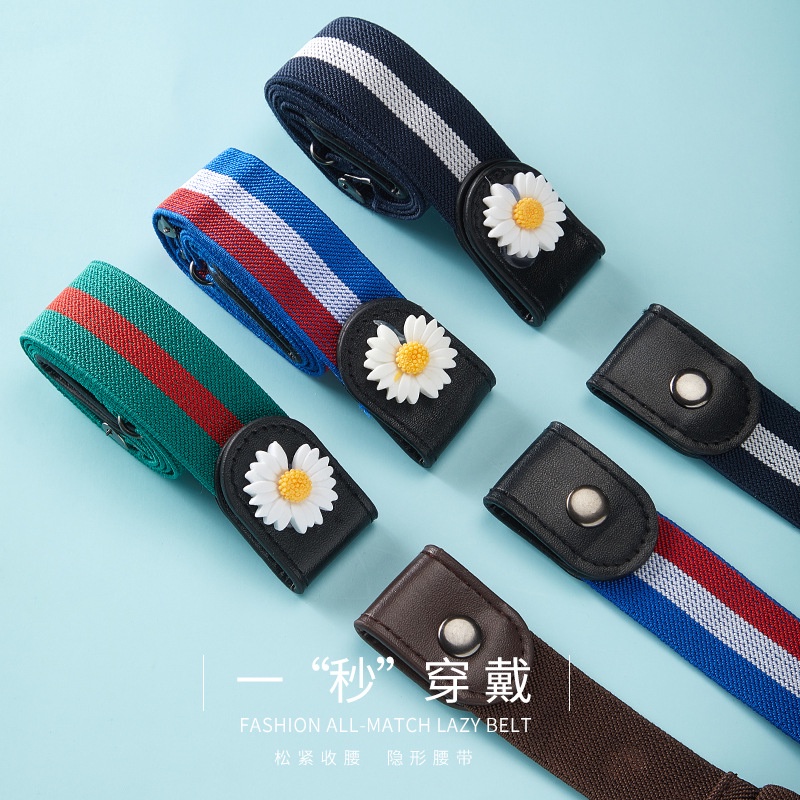 Thắt Lưng unisex Co Giãn Không Khóa Phù Hợp Cho Mọi Loại Quần Jean