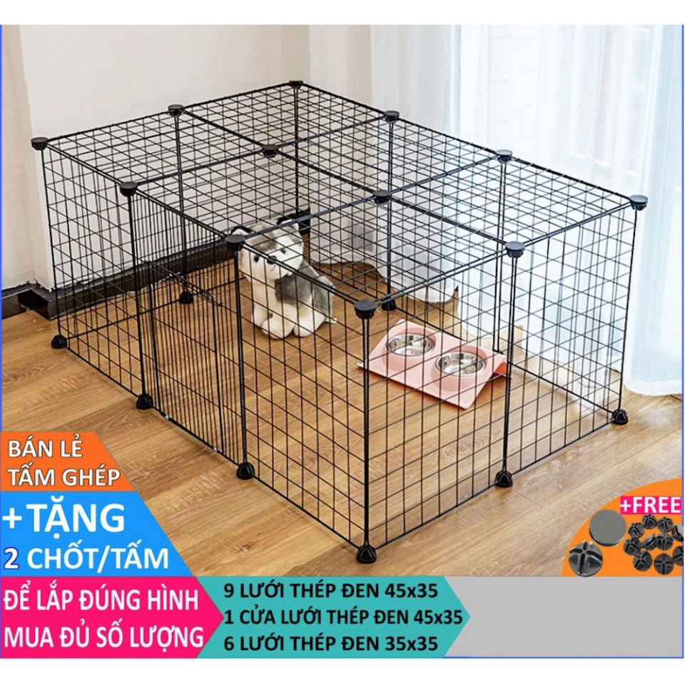 TẶNG CHỐT - Chuồng quây chó mèo thú cưng lắp ghép bằng tấm lưới sắt thép bán sỉ lẻ theo miếng