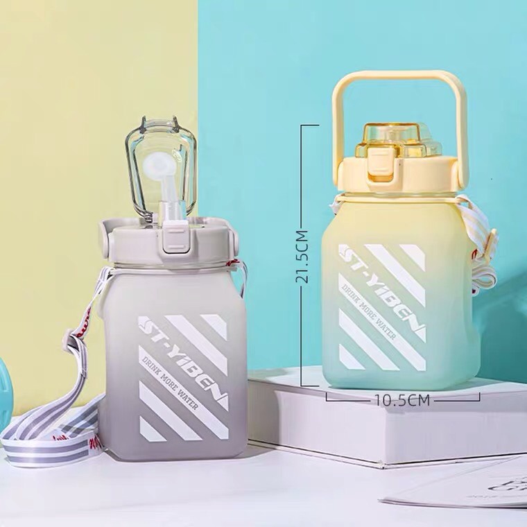 [ Tặng kèm sticker] Bình đựng nước 1,5L Sport Nhiều Màu Siêu Dễ Thương Tặng Kèm Dây Và Quai Xách - Cốc Cố