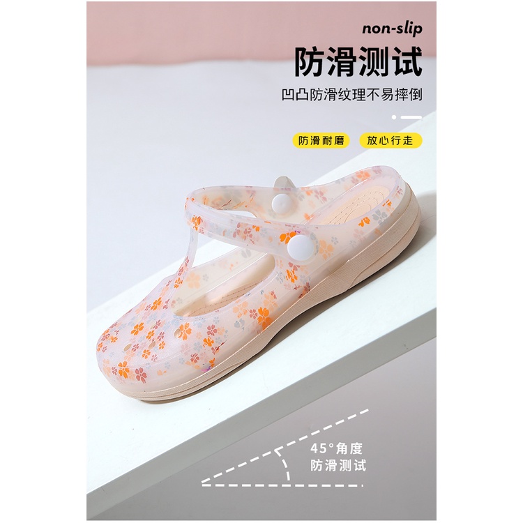 [HÀNG MỚI] Sục nữ họa tiết hoa lá, sục hoa nữ chất liệu PVC mềm, nhẹ, chống trơn trượt