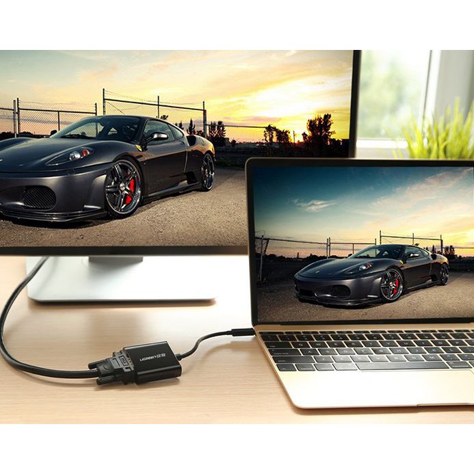 Cáp chuyển đổi USB Type-C sang VGA Ugreen 20586 Đen CHÍNH HÃNG BẢO HÀNH 18 THÁNG
