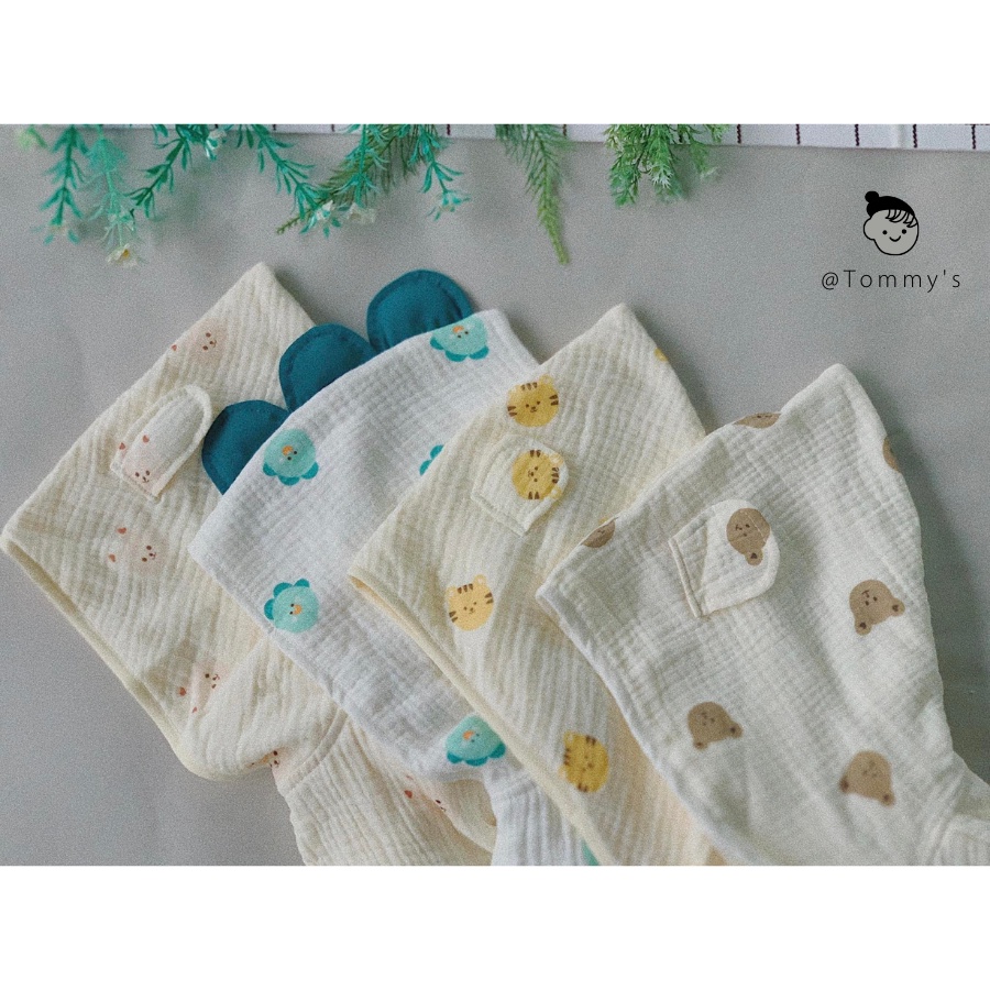 Áo Choàng Cho Bé Xô Muslin Cao Cấp 4 Lớp Hoạ Tiết Động Vật Style Hàn Quốc SIZE 0-4 TUỔI