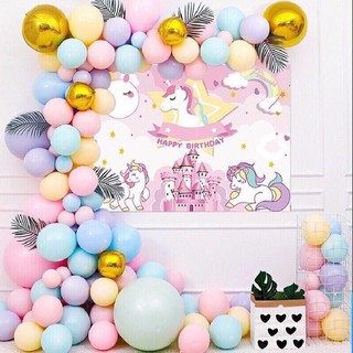 (Có Backdrop) Set Trang Trí Sinh Nhật, Trang Trí Thôi Nôi Cho Bé Mẫu Unicorn Mới Nhất ABSHOP COM VN