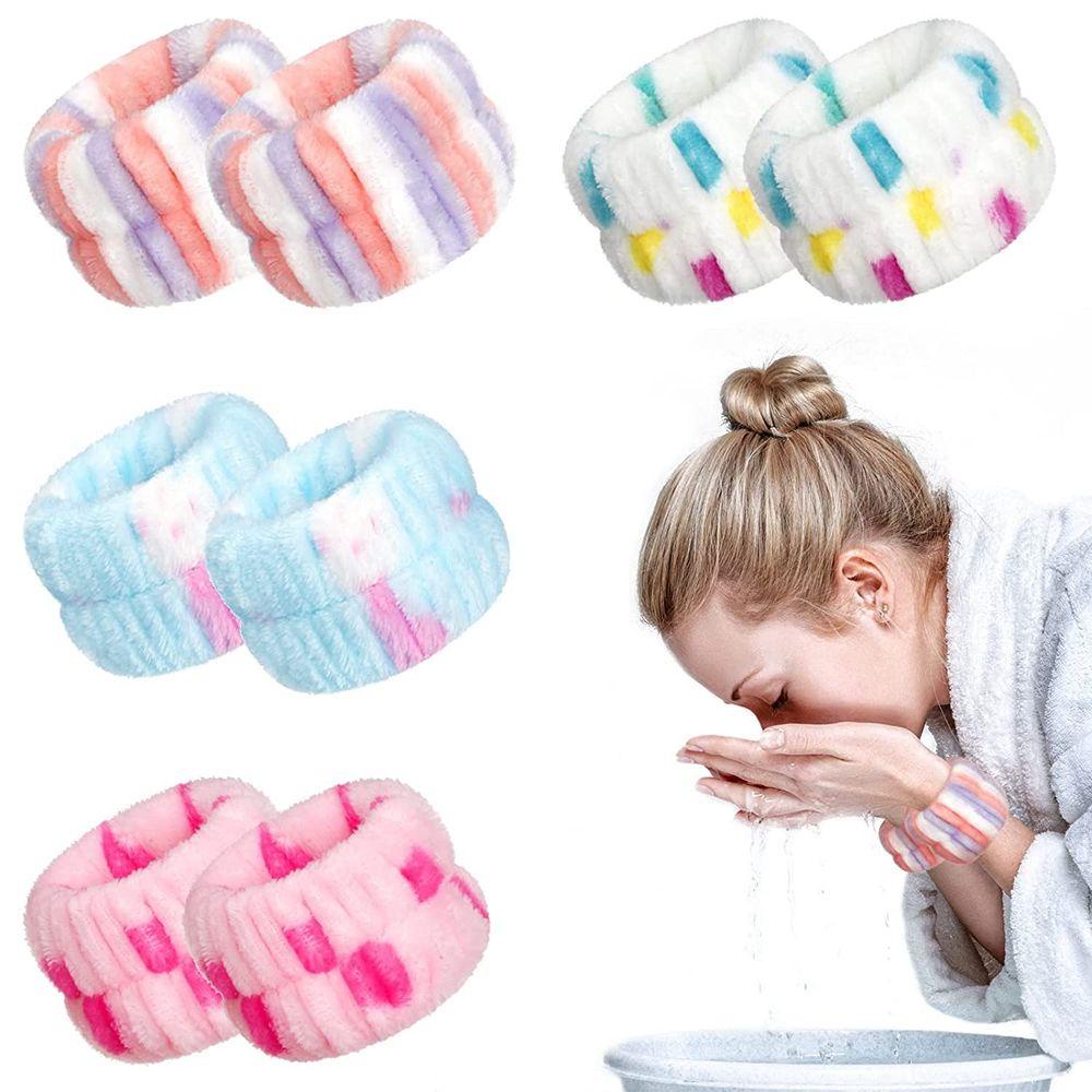 Bebetterm Vòng Tay Rửa Mặt Sợi Nhỏ Màu Trắng Thấm Hút Nước Ngăn Ngừa Chất Lỏng Để Tập Yoga