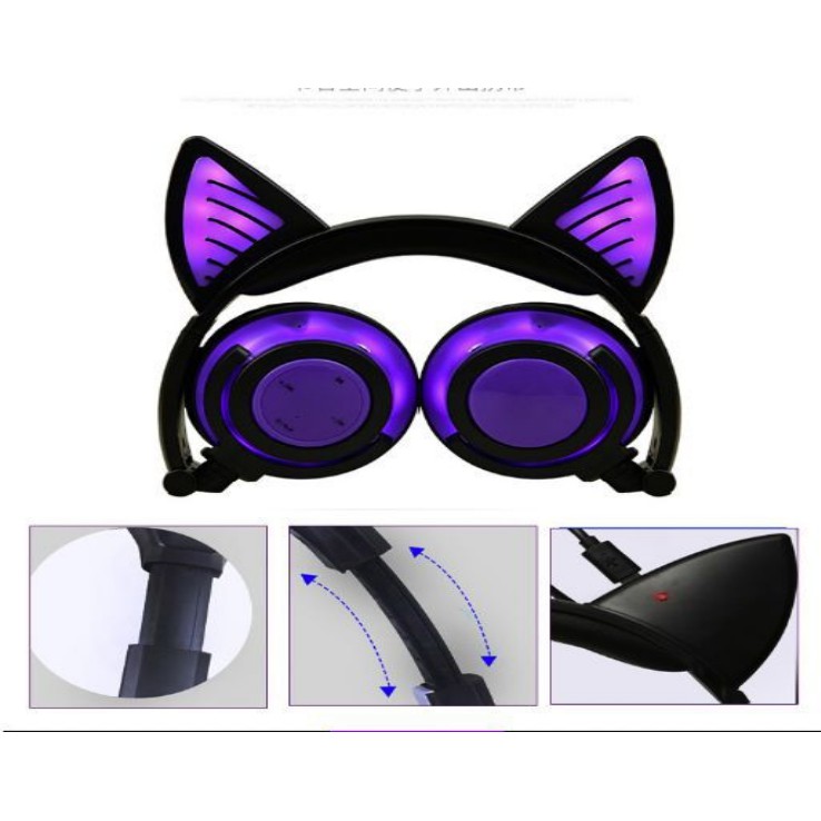 Tai Nghe Mèo Bluetooth Headphone Tai Mèo Dễ Thương Có Mic Âm Bass Mạnh Mẽ Và Dung Lượng Pin Khủng 400mAh | BigBuy360 - bigbuy360.vn