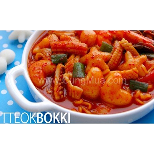 bánh gạo tokbokki hình tim sao hoa