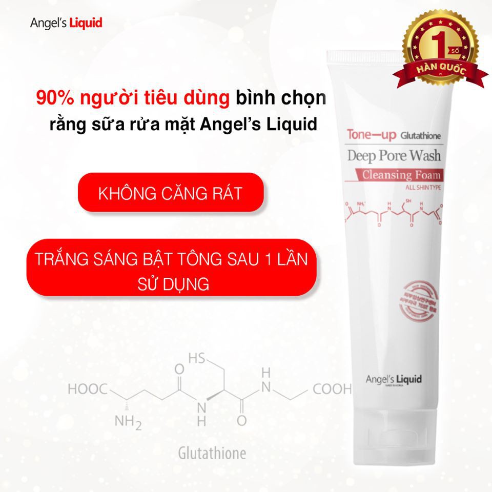 Combo Dưỡng Da Trắng Sáng Angel’s Liquid 7Day Glutathione ( Sữa Rửa Mặt 120g + Serum 30ml )