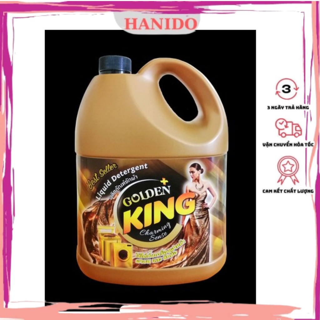 Nước giặt xả cao cấp bao vệ sợi vải Golden king hương Charming 3,5L