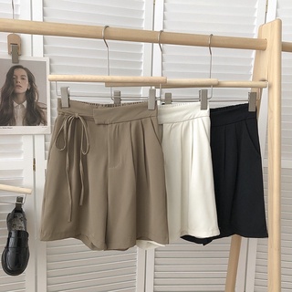 Quần short ống rộng luwng ghun MIA culottes phối dây buộc lệch quần ngố nữ chất liệu ruby cao cấp