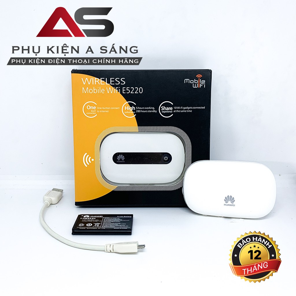 Bộ Phát Wifi 3G, 4G Huawei E5220 - Hàng Nhập Khẩu