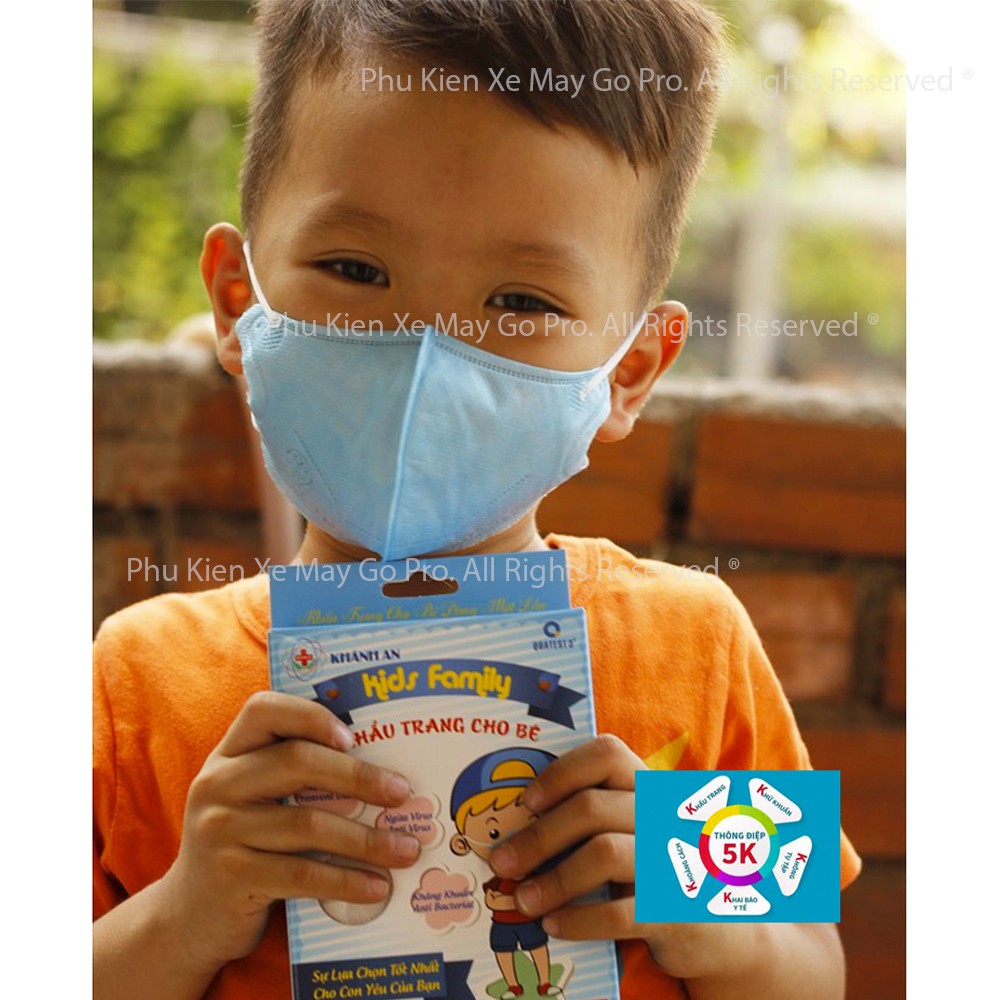 [KHẨU TRANG] Hộp 10 Khẩu Trang Kháng Khuẩn Kids Family Bé Từ 5 - 12 Tuổi