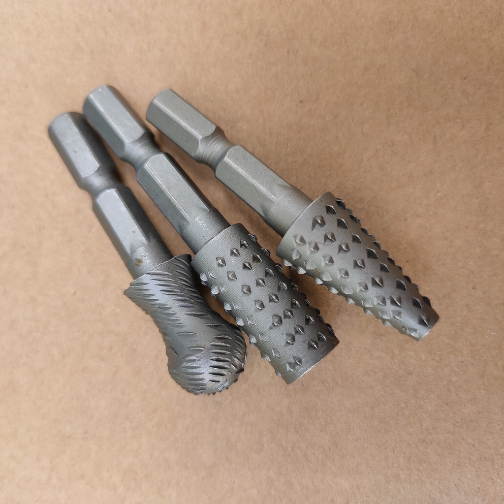 Bộ Mũi Mài Điêu Khắc Gỗ Lũa Chuôi Lục Giác 6.35mm Dùng Cho Máy Bắn Vít, Máy Vặn Vít Máy Khoan