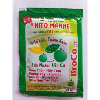 Phân bón AE.NITO MANHE giúp biến vàng thành xanh, kích thích sinh trưởng tối đa - 15ml