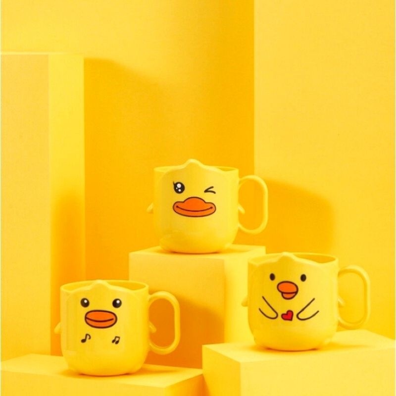 Ca, cốc có quai cầm hình Vịt biểu cảm Cute cho bé uống nước