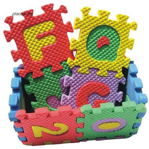 Bộ đồ chơi bằng xốp EVA 36 miếng hình các chữ cái và con số nhiều màu sắc dành cho các bé vừa học vừa chơi