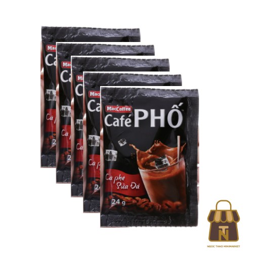 Dây / Hộp Cafe Phố Cà phê sữa đá MacCoffee ( 10 gói x 24g )