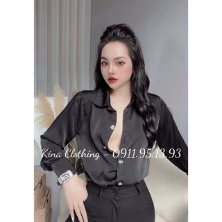 Áo sơ mi lụa nữ công sở thanh lịch A09