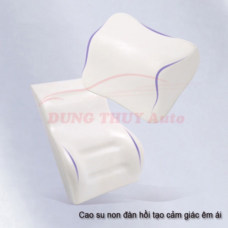 Gối tựa đầu tựa lưng ô tô cao su non đàn hồi T01 - Tựa ghế oto vải cotton chống đau mỏi lưng , chất liệu cao su non