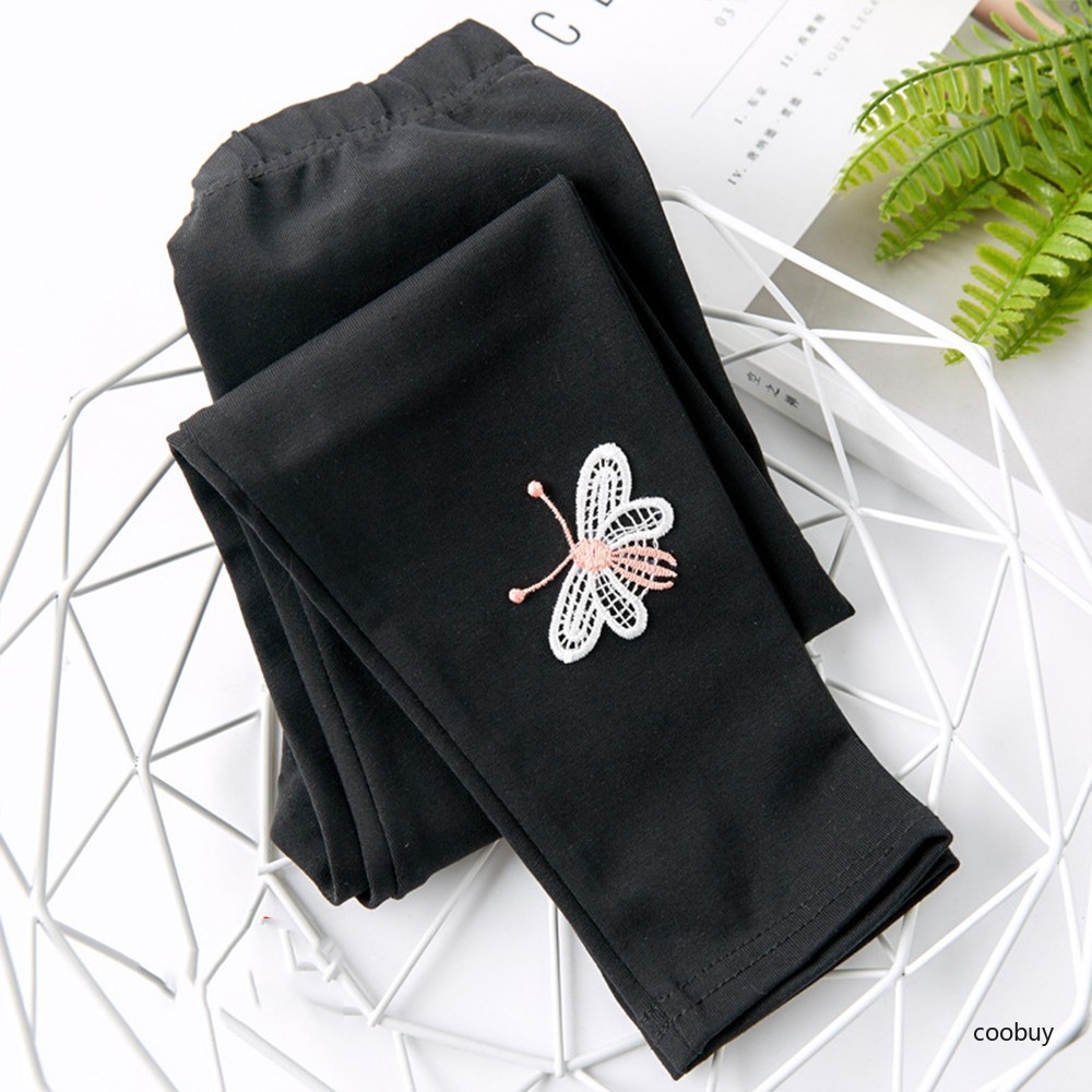 Quần legging cotton pha dài đến mắt cá chân họa tiết bướm thời trang cho bé gái