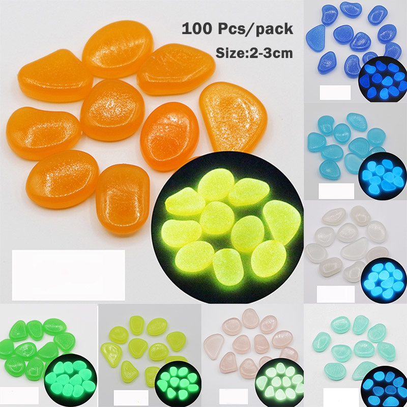 Set 100 Viên Đá Dạ Quang Trang Trí Bể Cá