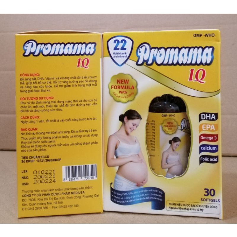 Vitamin cho mẹ bầu Promama IQ.