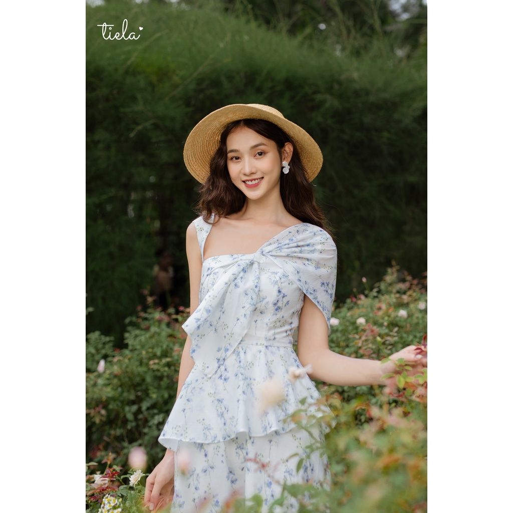 TIELA Đầm váy hoa vai chéo-SiLa Dress