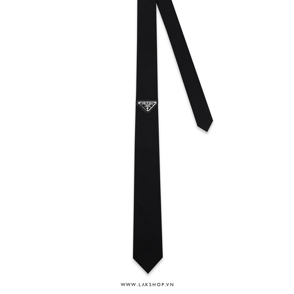 Cavat Prada Logo Gabardine Tie In Black