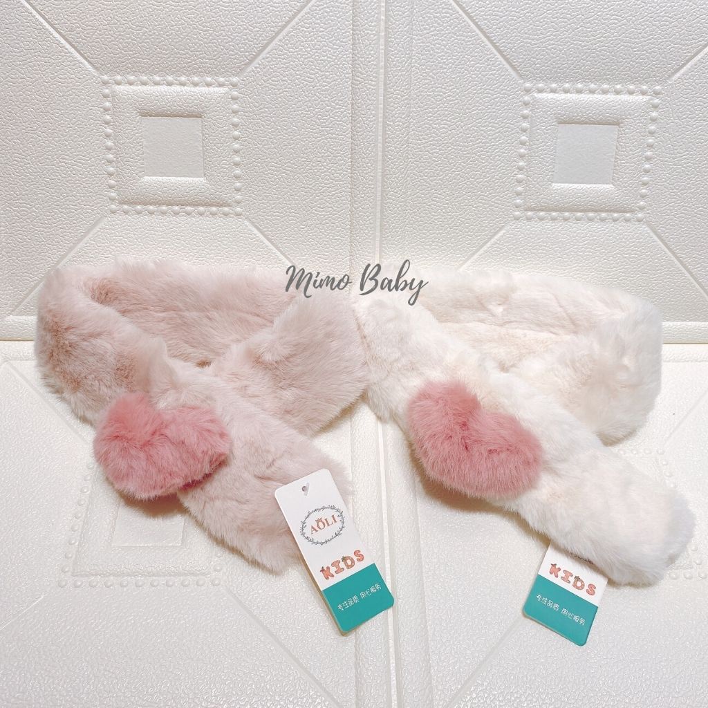 Khăn lông thỏ mềm mại hình trái tim xinh xắn cho bé KL152 Mimo Baby