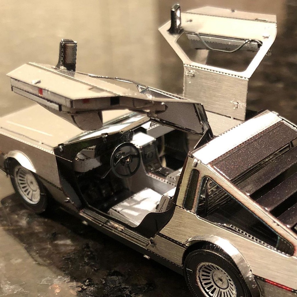 Mô hình 3D kim loại siêu xe DeLorean DMC-12 trong phim Back to the Future , Mô hình lắp ráp 3D thép không gỉ - Chưa lắp