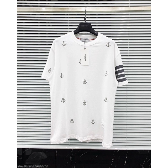 Áo Phông Thom Browne Viền Tay Trắng Cao Cấp - Áo Phông Nam Thom Viền Siêu Đẹp