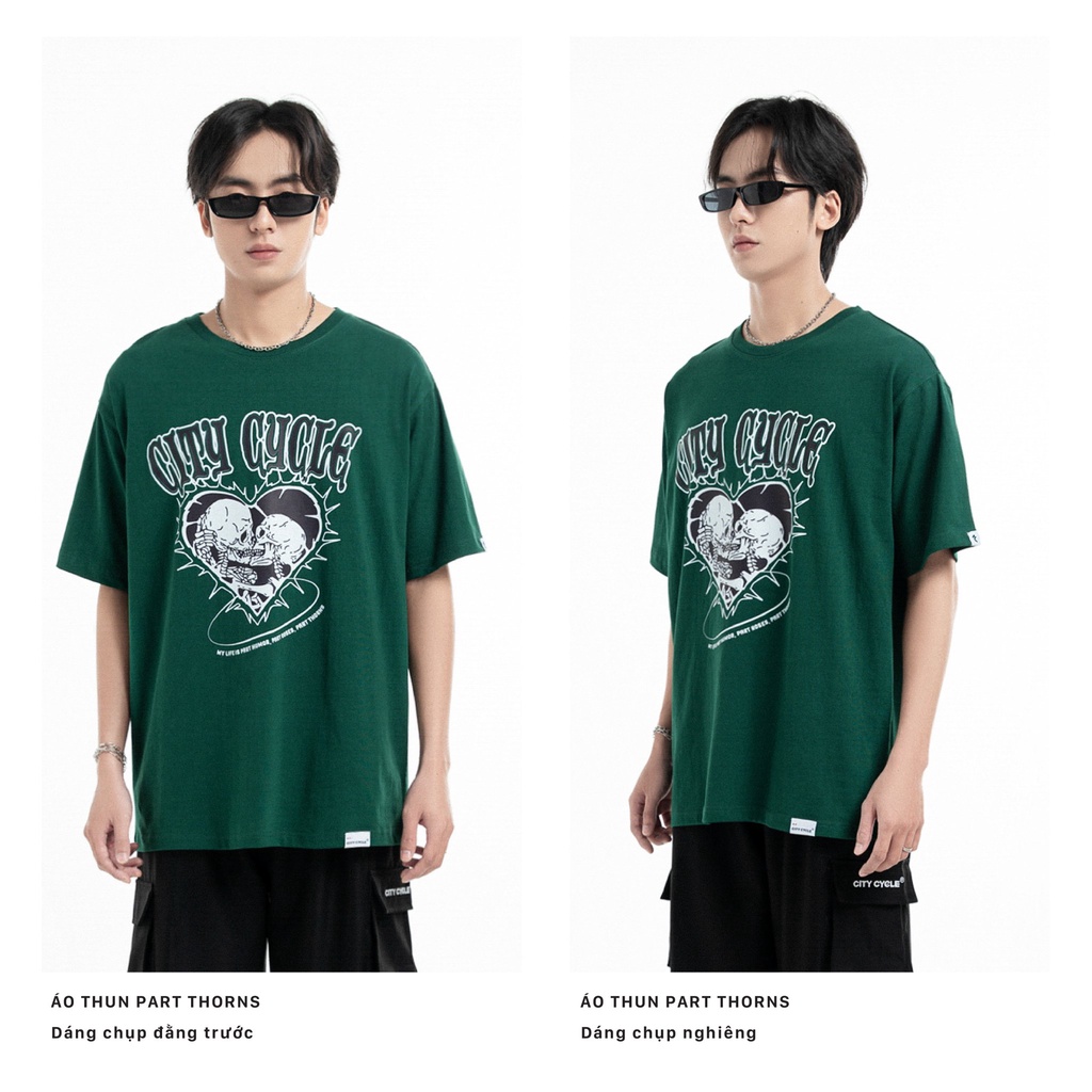 Áo thun local brand Part Thorns City Cycle phông cao cấp oversize nam nữ form rộng in hình