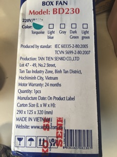 Quạt hộp đảo Senko BD230