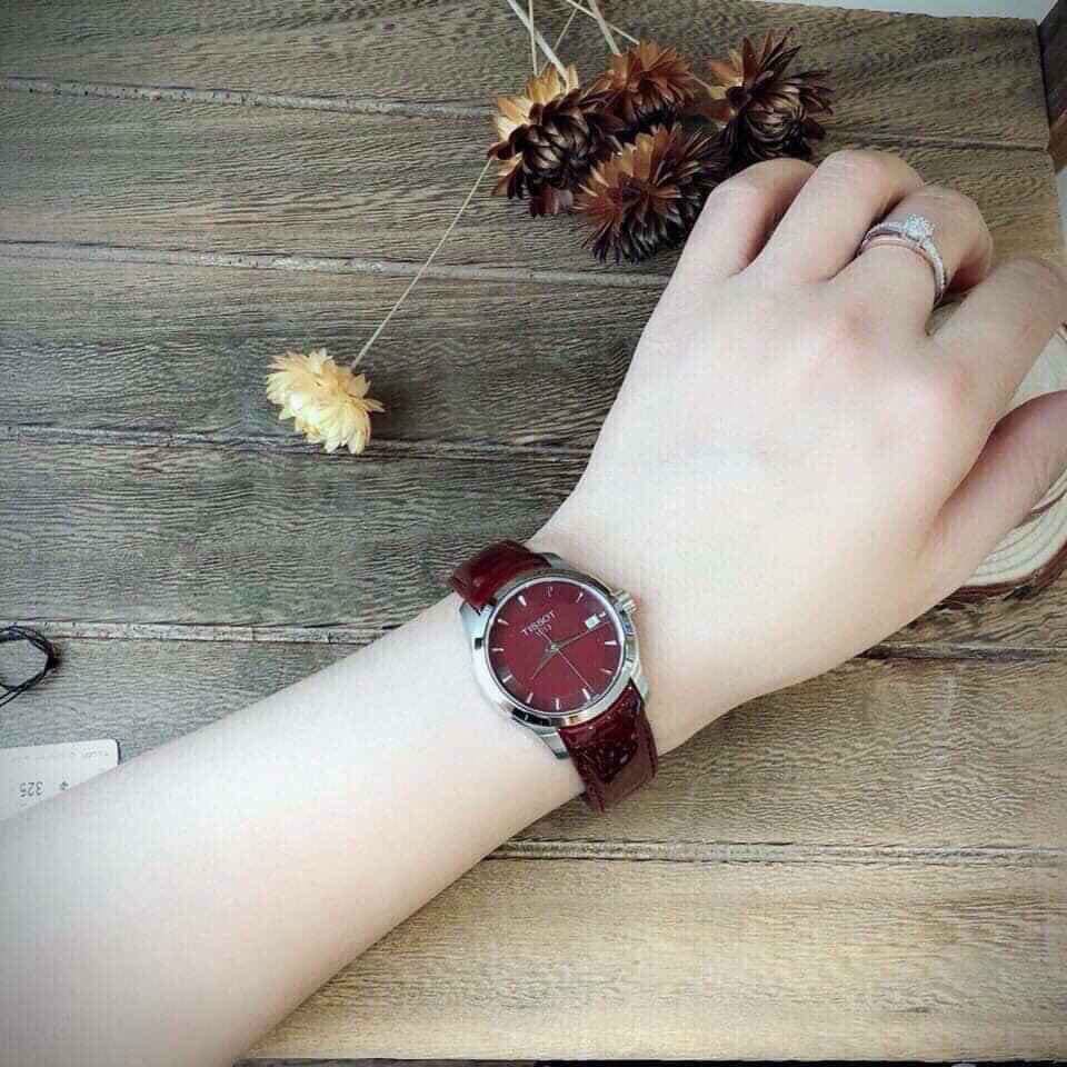 Đồng hồ nữ Tissot dây da bóng mềm, thẻ bảo hành 12 tháng | BigBuy360 - bigbuy360.vn