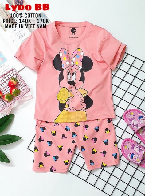 Đồ bộ bé gái Lydobaby thun 100% cotton co giãn 4 chiều mịn mát còn size 3 , 4 , 8 ,15