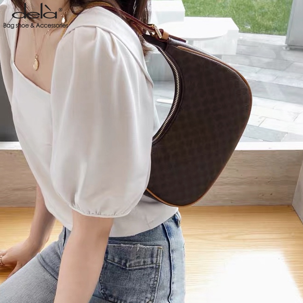 Dela Túi Xách Nữ Đẹp hot trend Túi Xách Da Đeo Dưới Cánh Tay Phong Cách Retro Đơn Giản Cho Nữ