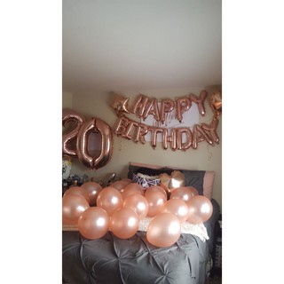 combo 50 quả bóng bay màu rosegold và màu ghi bạc