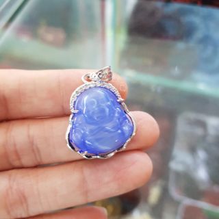Mặt Phật Di Lặc bọc kim loại mạ bạc 925