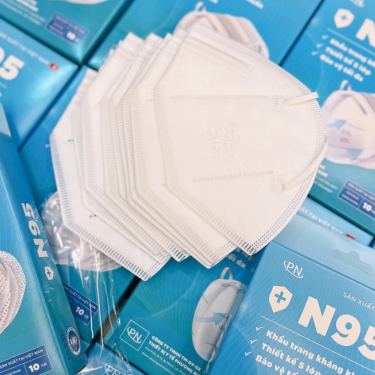 Túi 10 Chiếc Khẩu Trang 5 lớp chính hãng Kháng Khuẩn Chống Bụi Mịn PN