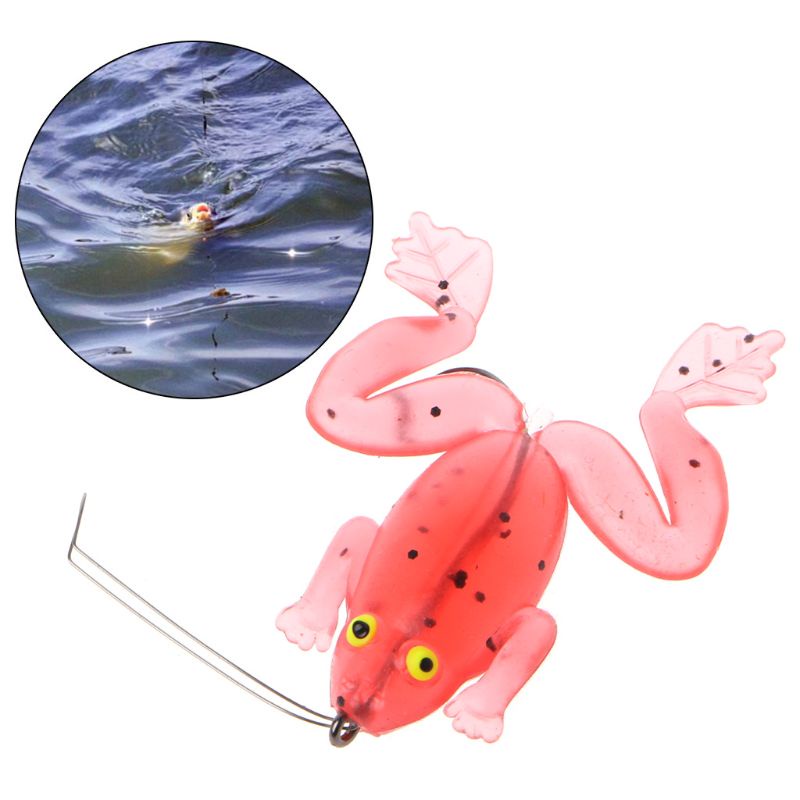 Mồi Câu Cá Giả Bằng Cao Su Mềm Hình Ếch Dễ Thương