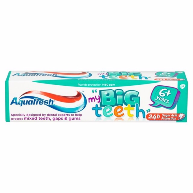 Kem đánh răng cho bé 3-5 tuổi Aquafresh Little teeth - Aquafresh my big teeth 6+ đánh răng cho bé từ 6 tuổi