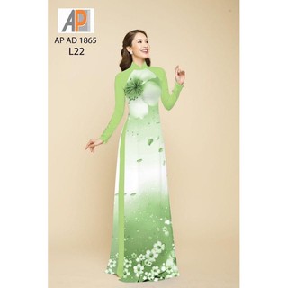 vải áo dài nguyên bộ hoa ombre