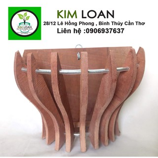 Combo 2 chậu lan gỗ ốp tường 18x11x12cm