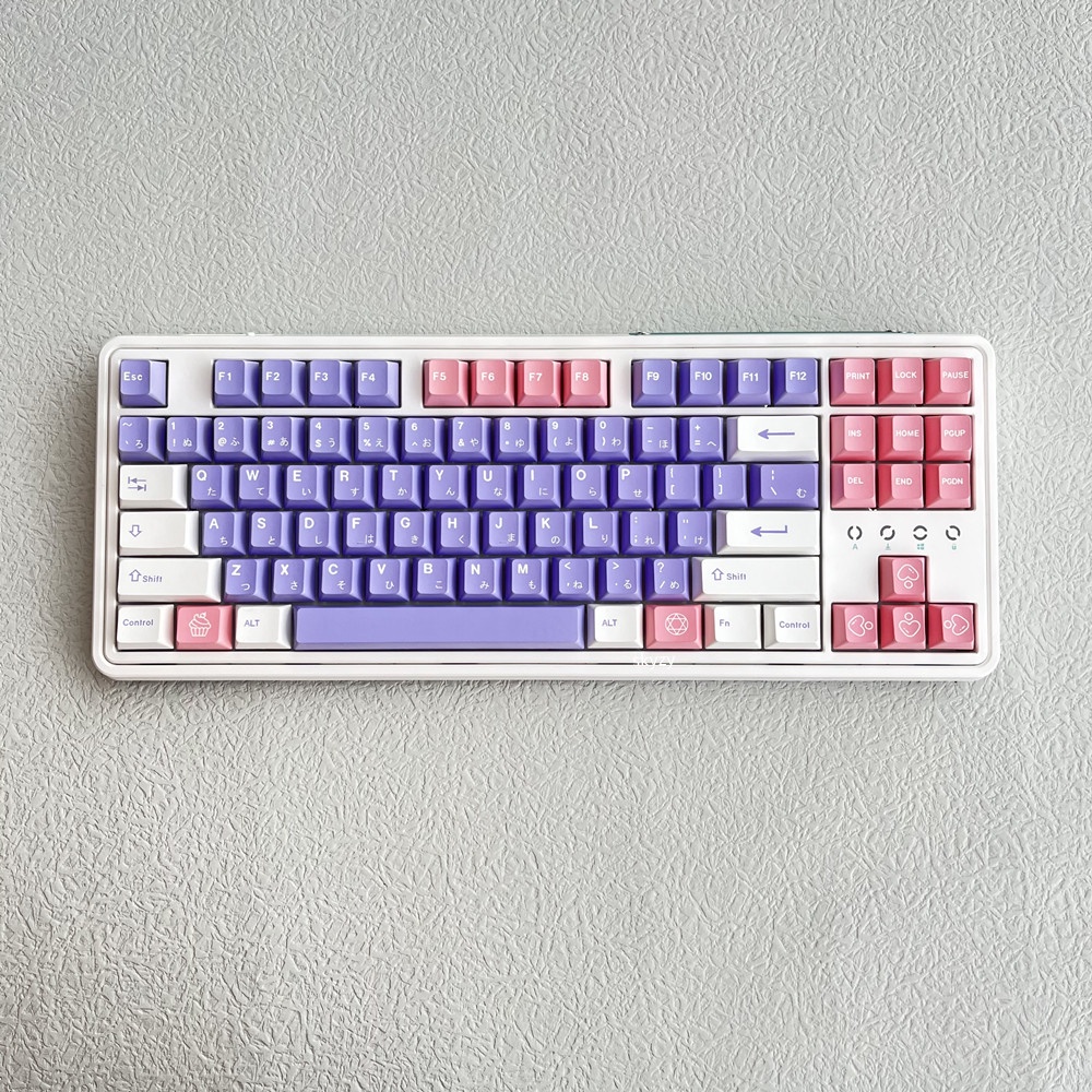 Bauhinia City Keycaps Cherry Profile Màu tím hồng PBT DYE-SUB Bàn phím cơ Keycap 131 Phím